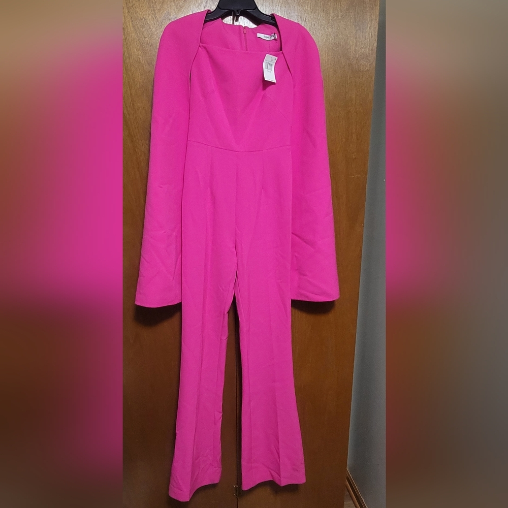 Safiyaa Cinzia Crepe Cape Pink Jumpsuit size 4